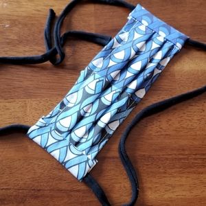 Hand Crafted Cotton Small Face Mask Blue Ribbon